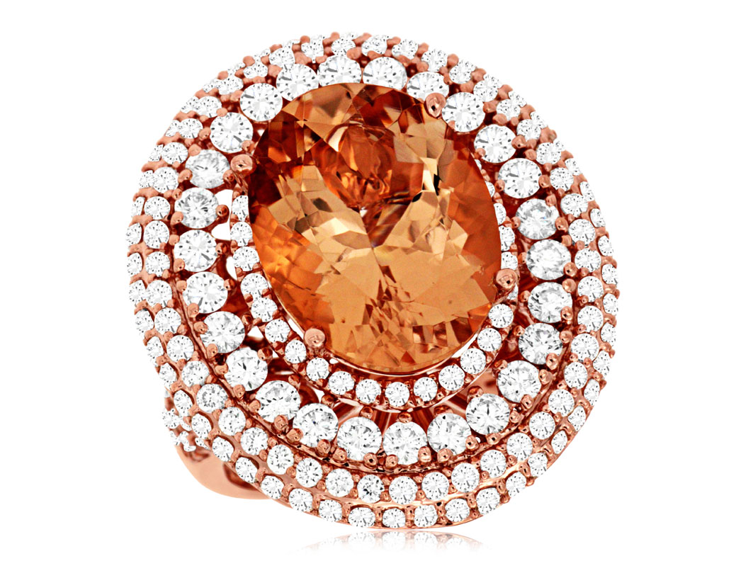 MORGANITE & DIAMOND RING