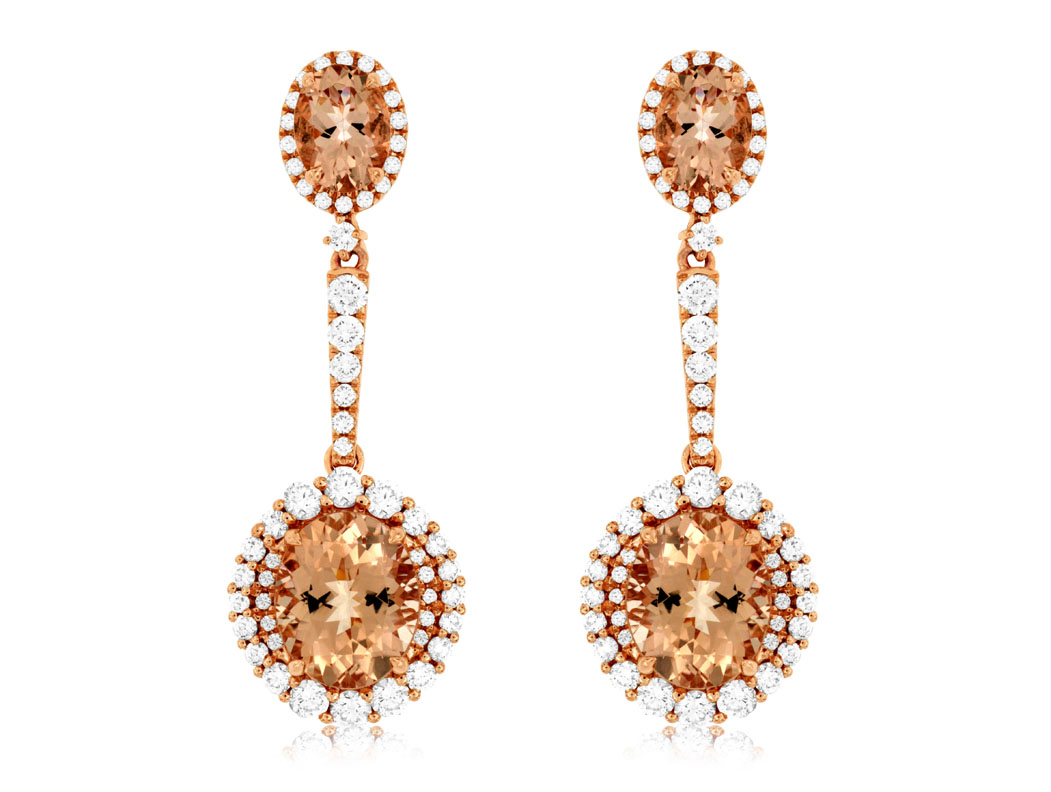 MORGANITE & DIAMOND EARRING