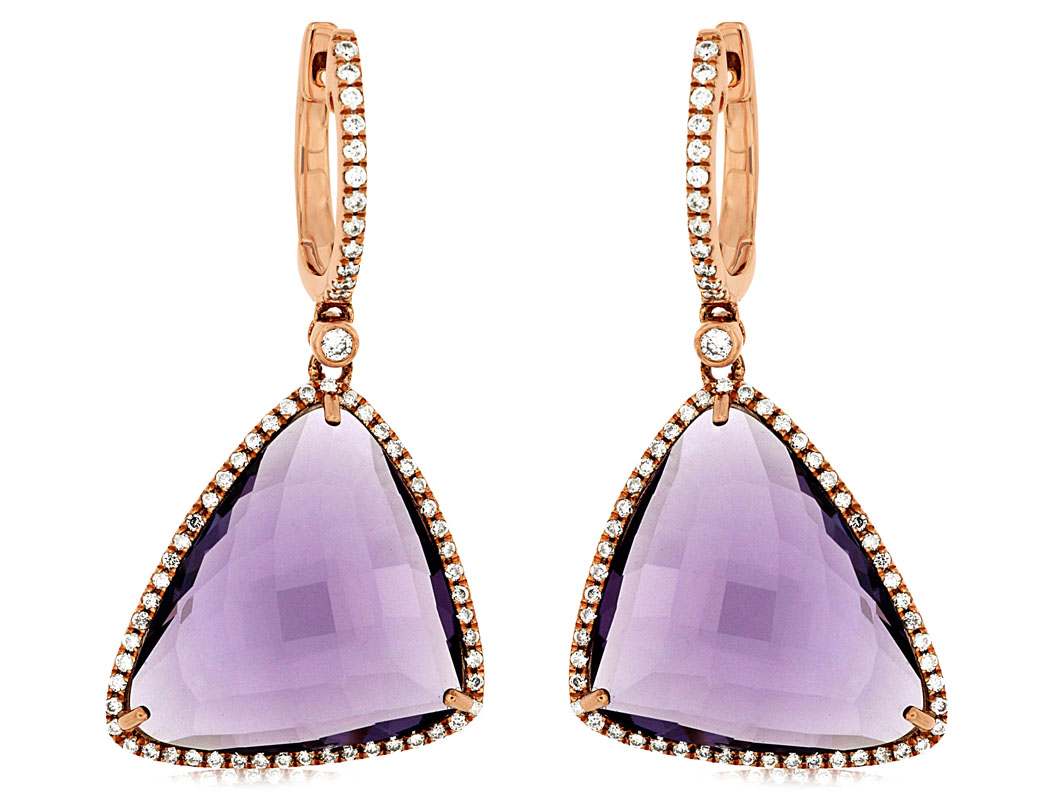 AMETHYST & DIAMOND EARRING