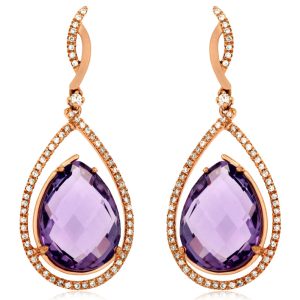 AMETHYST & DIAMOND EARRING