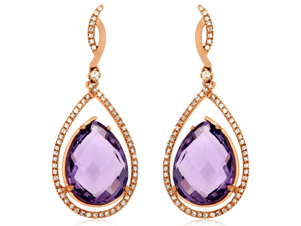 AMETHYST & DIAMOND EARRING