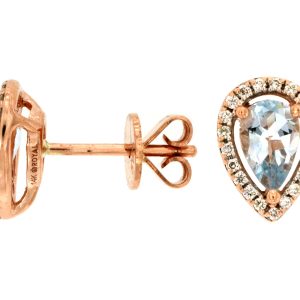AQUAMARINE & DIAMOND EARRING