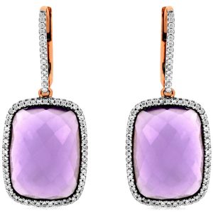 AMETHYST & DIAMOND EARRING