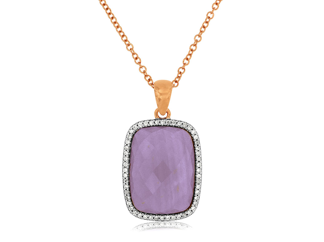 AMETHYST & DIAMOND PENDANT