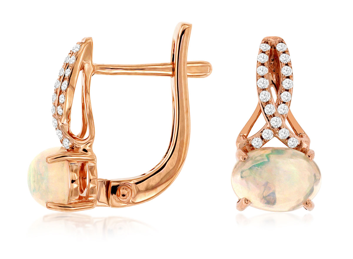 OPAL & DIAMOND EARRING