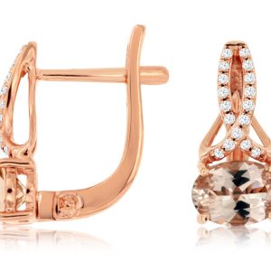 MORGANITE & DIAMOND EARRING