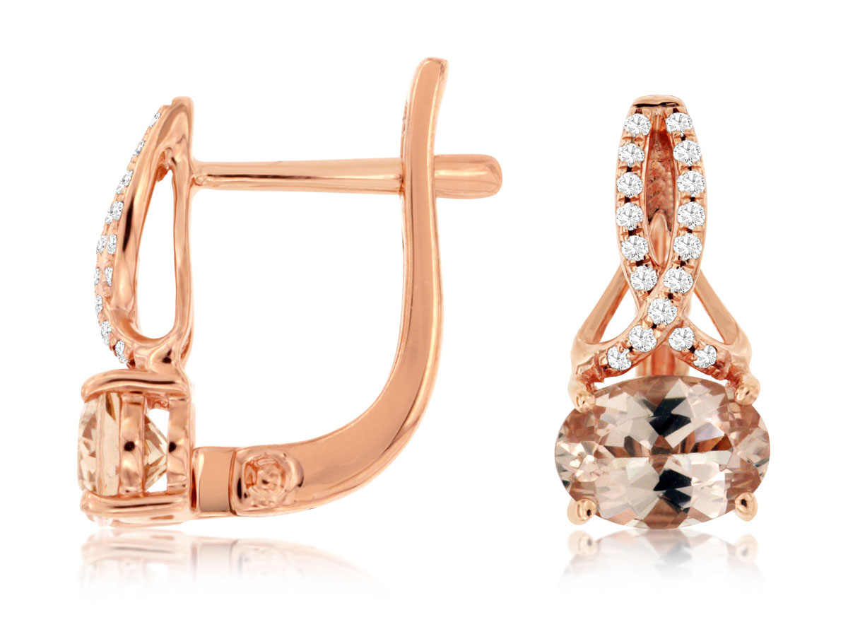 MORGANITE & DIAMOND EARRING
