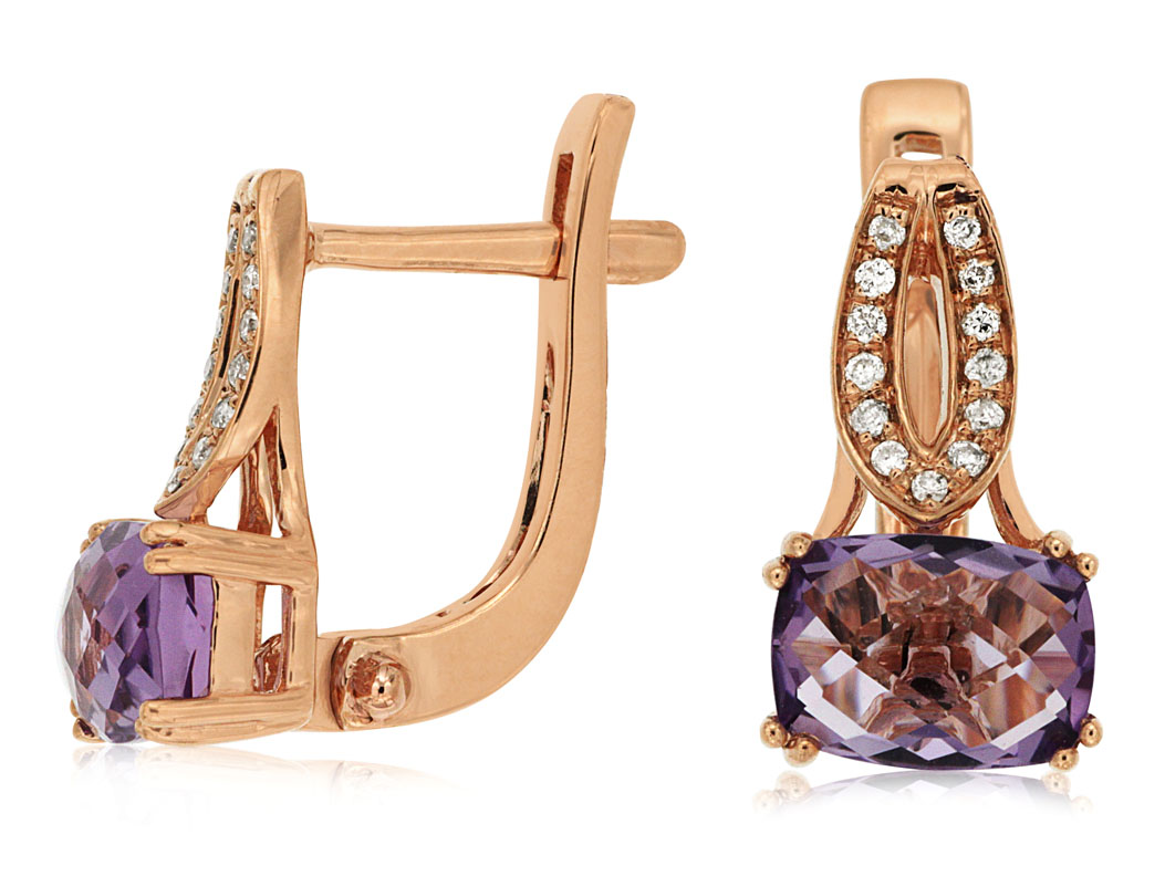 AMETHYST & DIAMOND EARRING