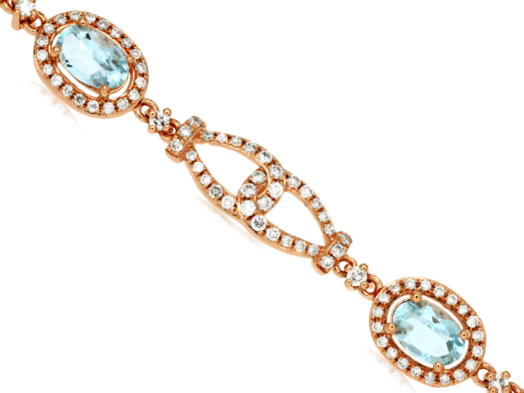 AQUAMARINE & DIAMOND BRACELET