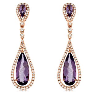 AMETHYST & DIAMOND EARRING