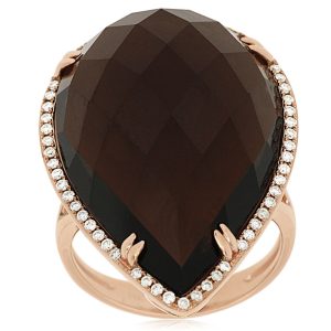 SMOKY QUARTZ & DIAMOND RING