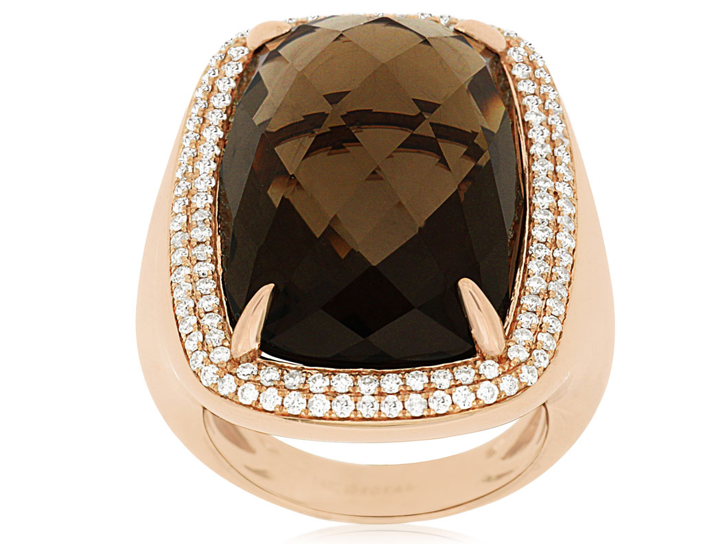 SMOKY QUARTZ & DIAMOND RING