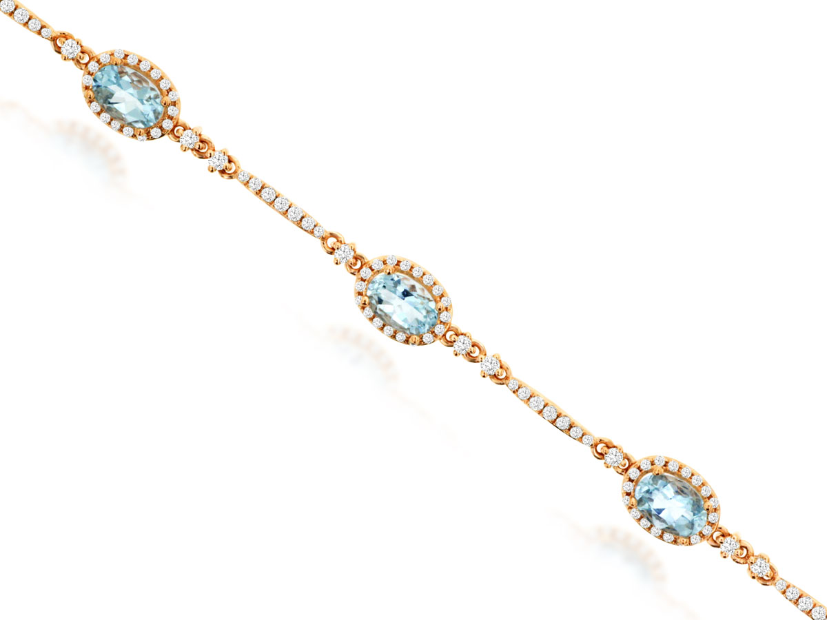 AQUAMARINE & DIAMOND BRACELET