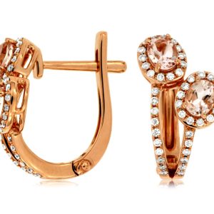 MORGANITE & DIAMOND EARRING