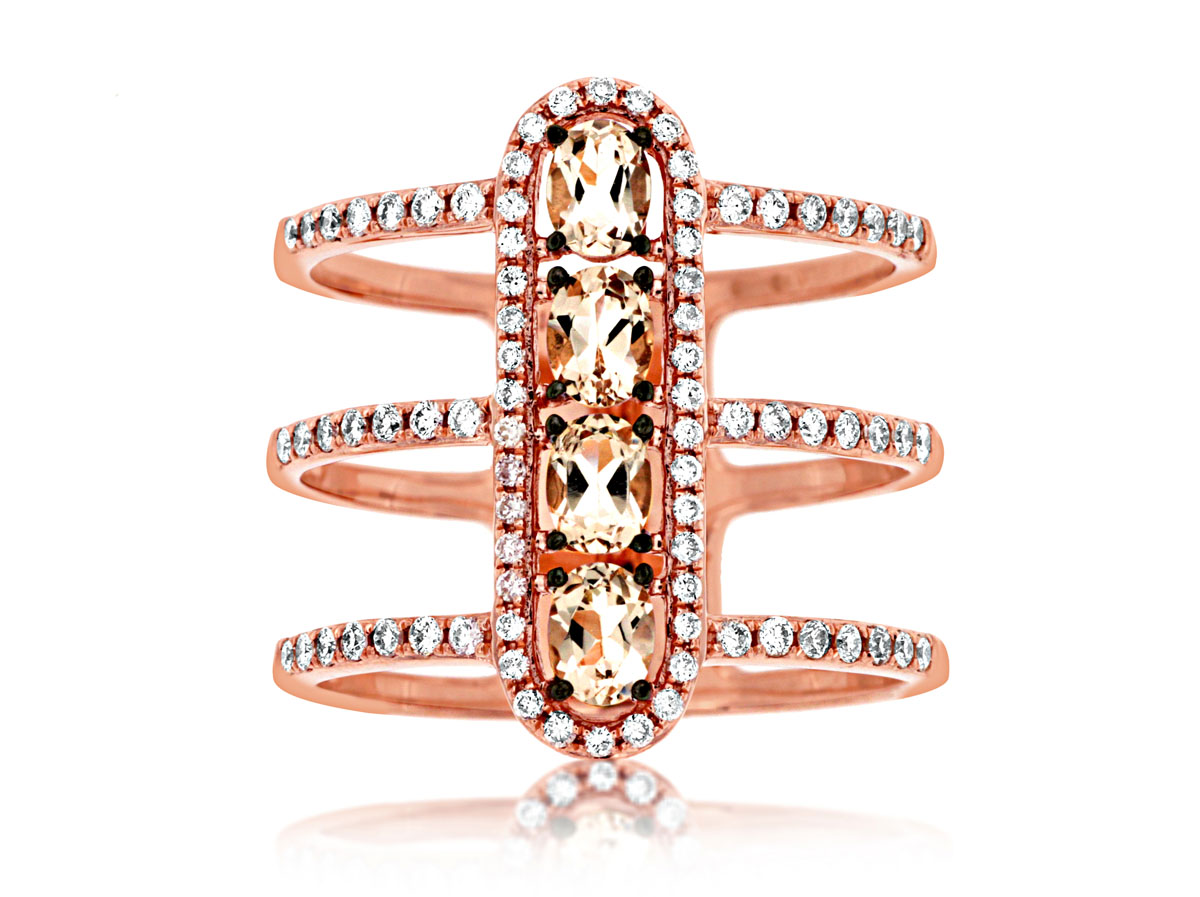 MORGANITE & DIAMOND RING