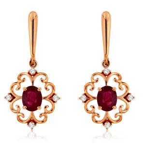 RUBY & DIAMOND EARRING