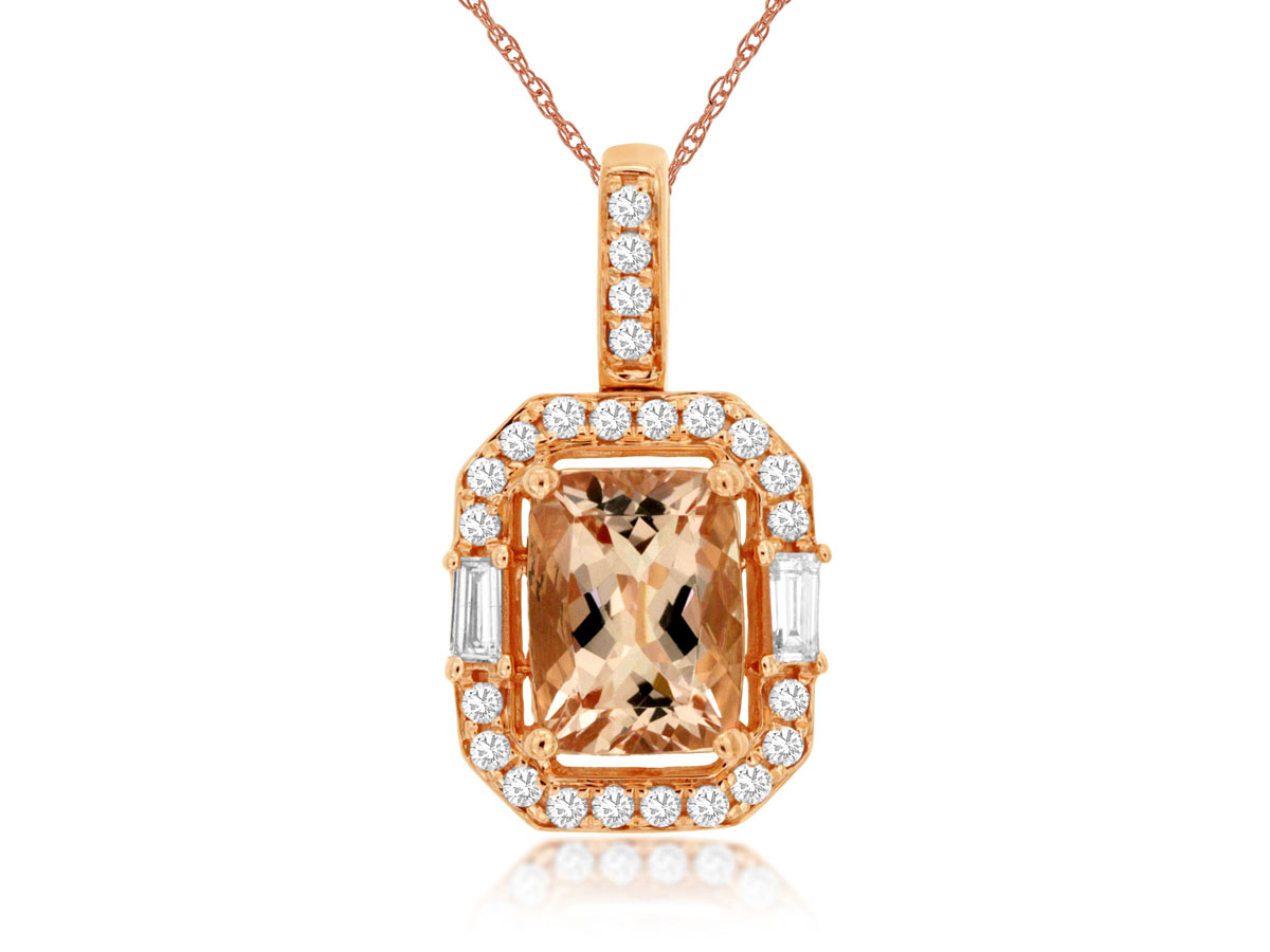 MORGANITE & DIAMOND PENDANT
