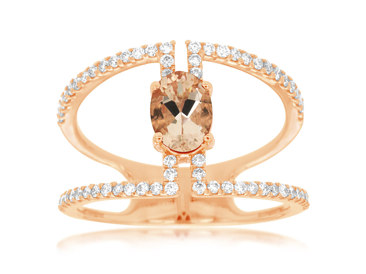 MORGANITE & DIAMOND RING