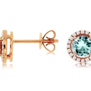 AQUAMARINE & DIAMOND EARRING