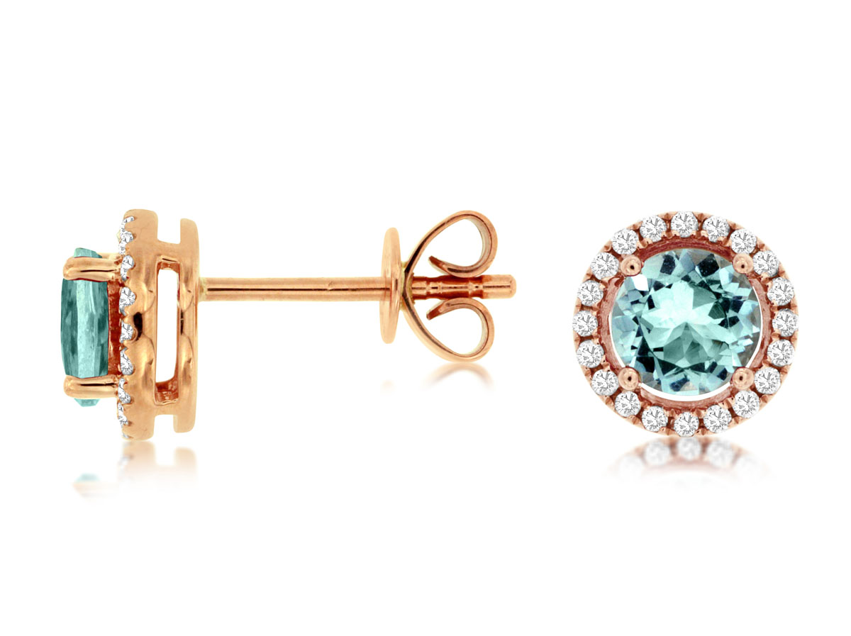 AQUAMARINE & DIAMOND EARRING