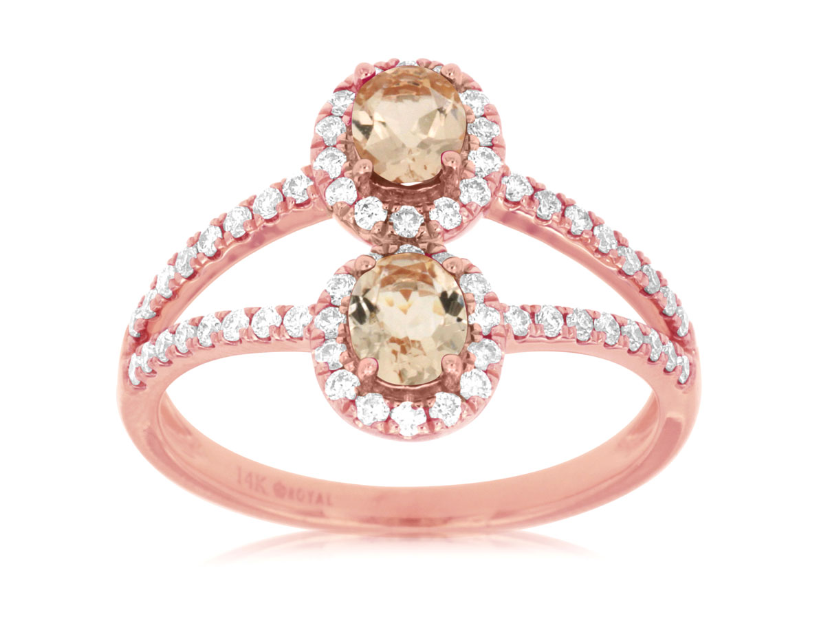 MORGANITE & DIAMOND RING