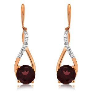 RHODOLITE & DIAMOND EARRING