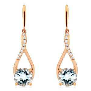 AQUAMARINE & DIAMOND EARRING