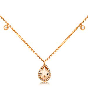 MORGANITE & DIAMOND PENDANT