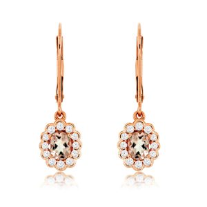 MORGANITE & DIAMOND EARRING