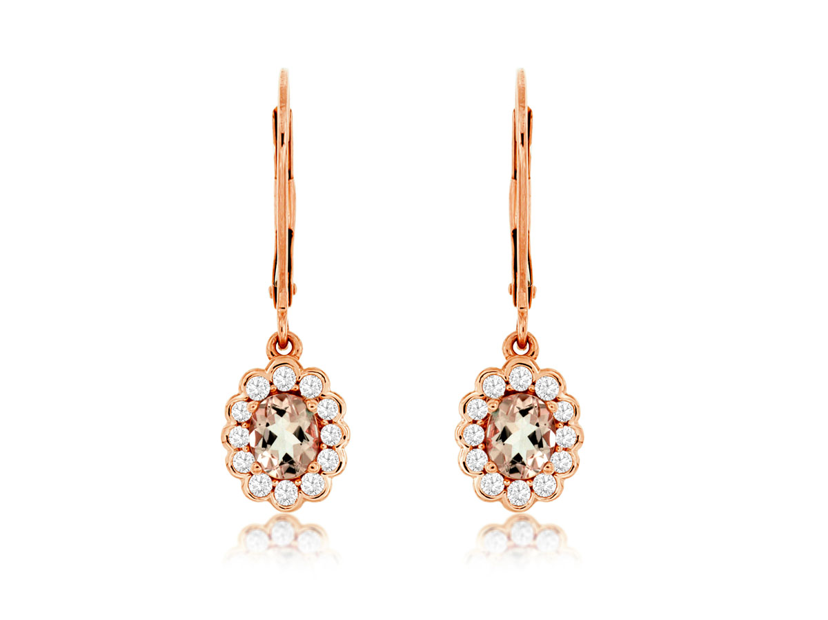 MORGANITE & DIAMOND EARRING