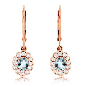 AQUAMARINE & DIAMOND EARRING