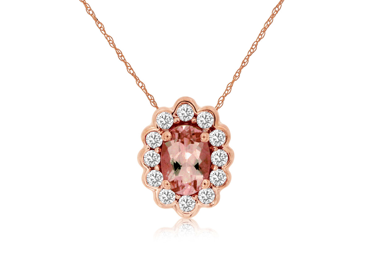 MORGANITE & DIAMOND PENDANT