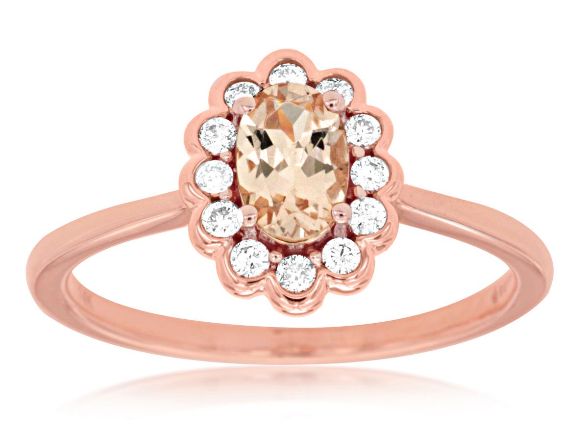 MORGANITE & DIAMOND RING