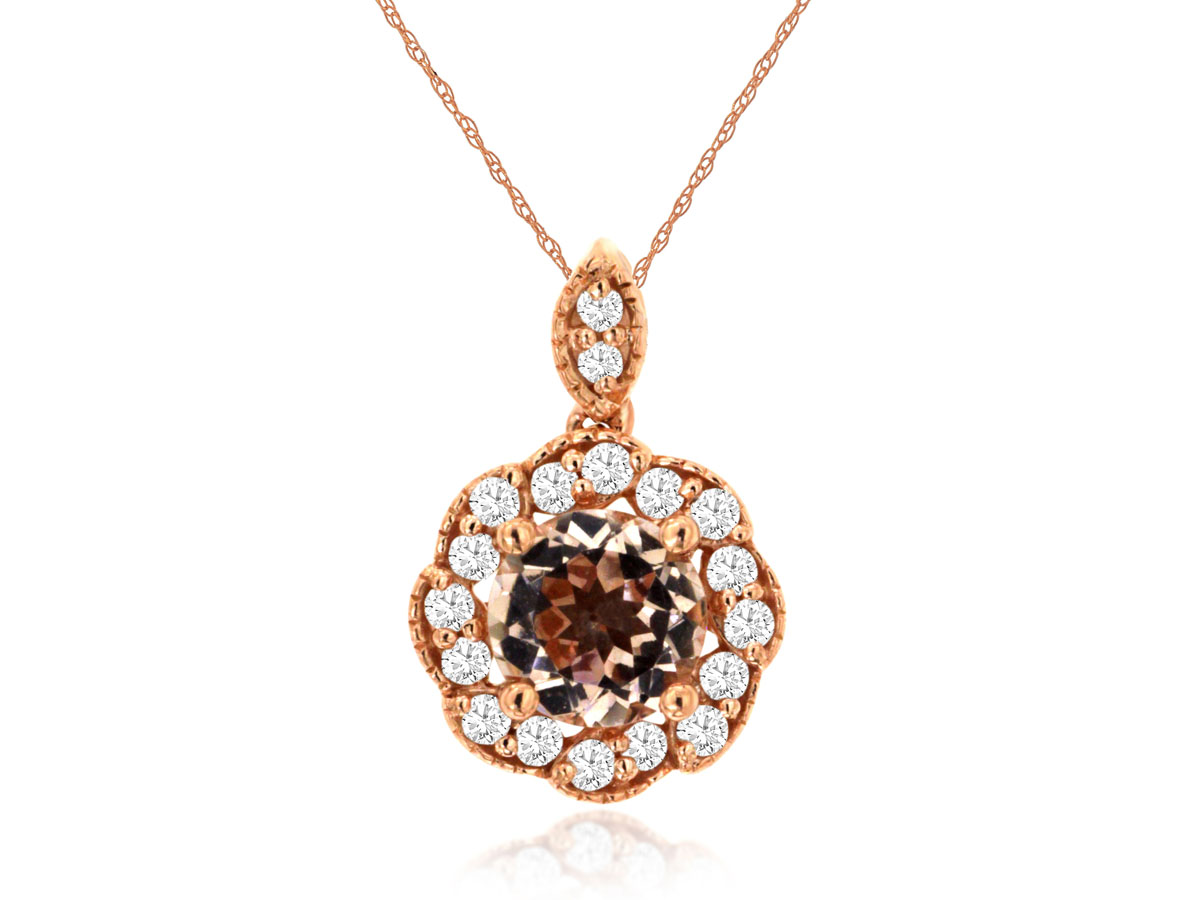 MORGANITE & DIAMOND PENDANT