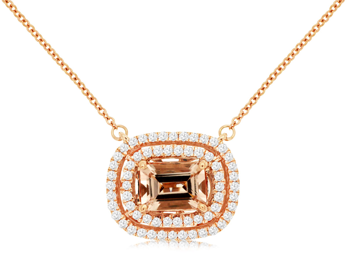 MORGANITE & DIAMOND NECKLACE