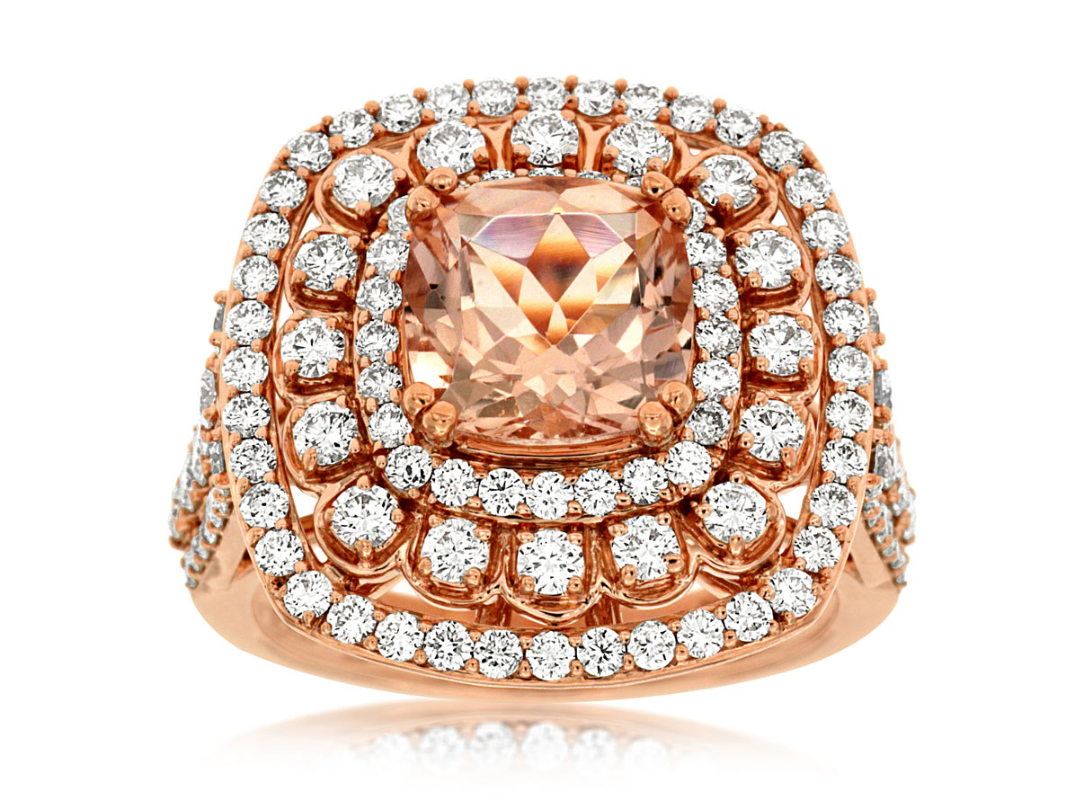 MORGANITE & DIAMOND RING