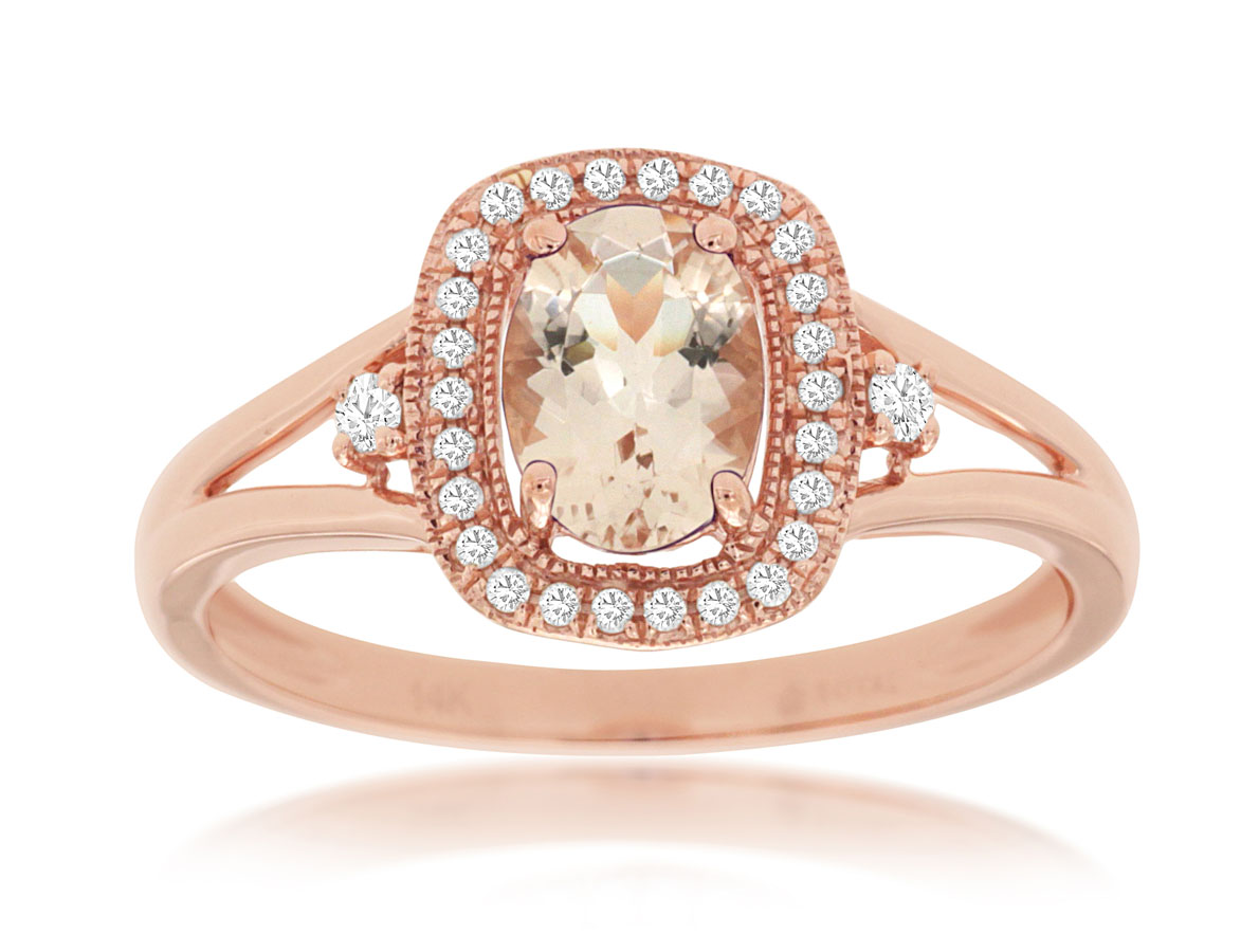 MORGANITE & DIAMOND RING