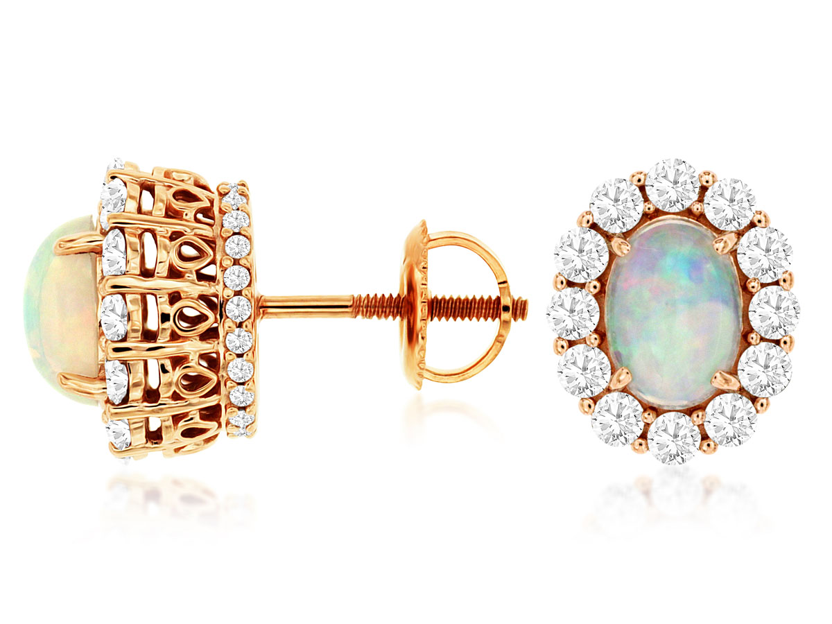 OPAL & DIAMOND EARRING