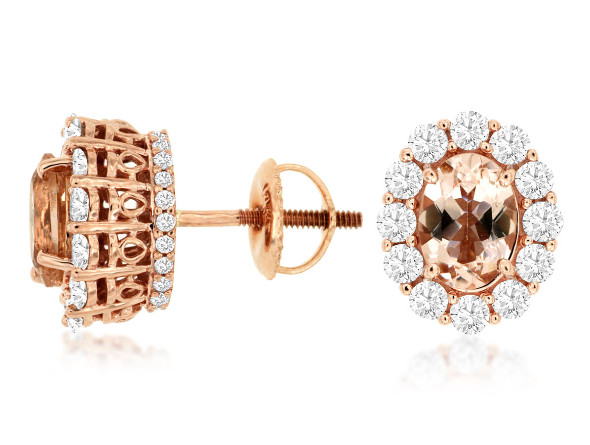 MORGANITE & DIAMOND EARRING