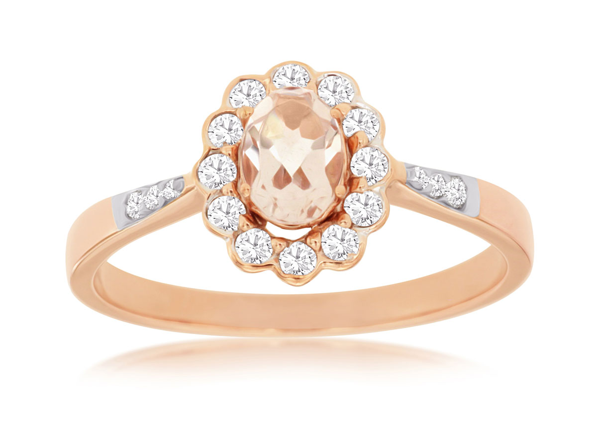 MORGANITE & DIAMOND RING
