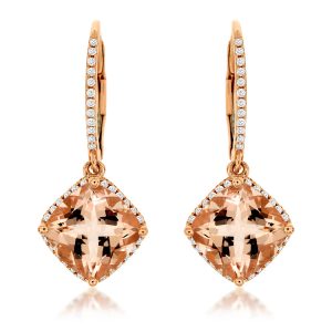 MORGANITE & DIAMOND EARRING