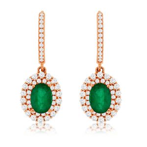 EMERALD & DIAMOND EARRING