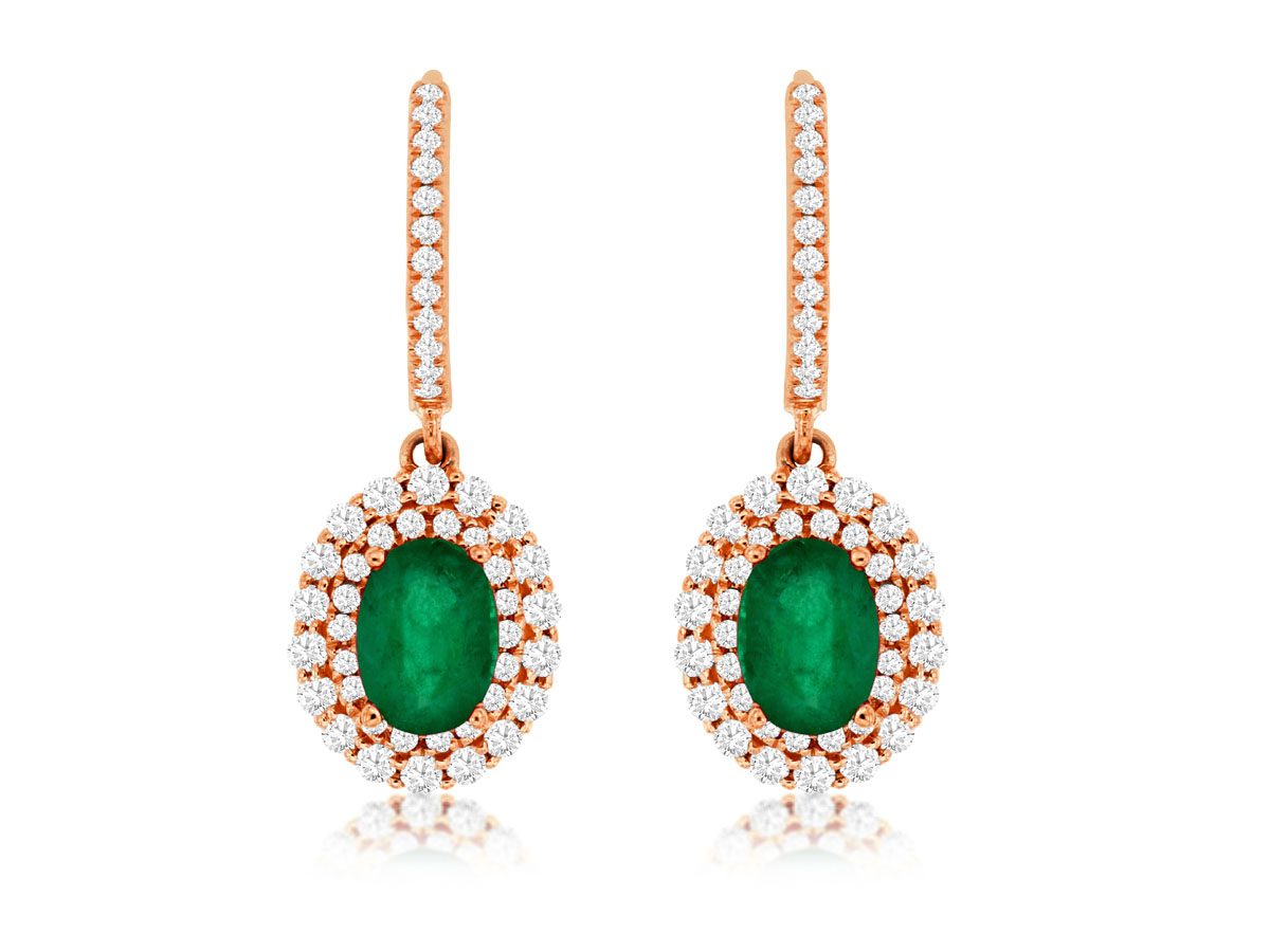 EMERALD & DIAMOND EARRING