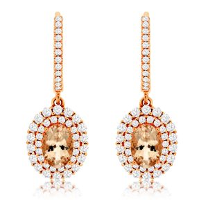 MORGANITE & DIAMOND EARRING