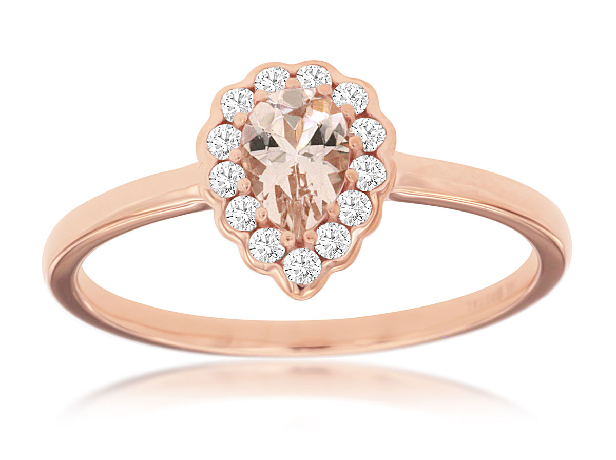 MORGANITE & DIAMOND RING