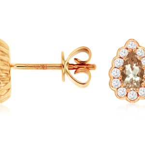 MORGANITE & DIAMOND EARRING