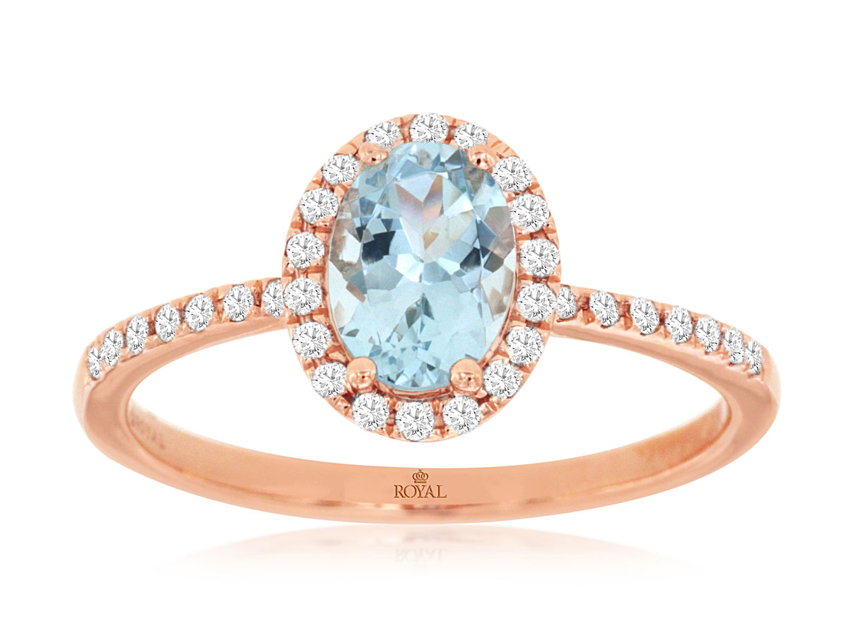AQUAMARINE & DIAMOND RING