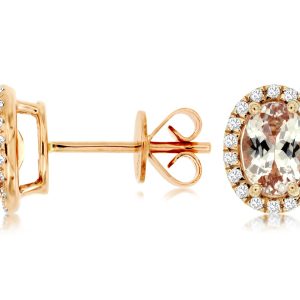 MORGANITE & DIAMOND EARRING