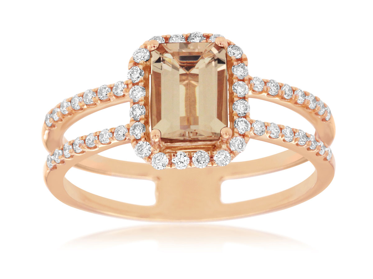 MORGANITE & DIAMOND RING