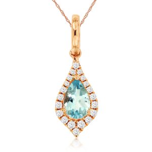 AQUAMARINE & DIAMOND PENDANT